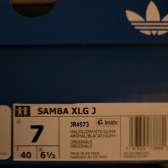 ADIDAS Samba XLG J Blue Gum Sneakers Sz 7Y NIB - Picture 14 of 15